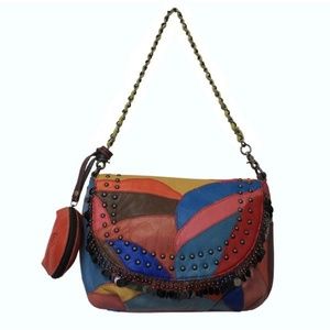 Leather Multicolored Handbag